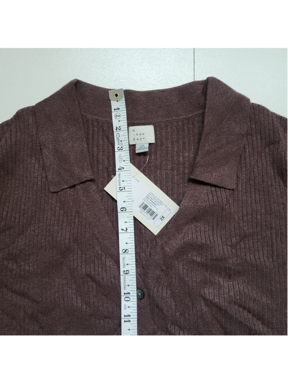Women's Plus Size A New Day Ribbed Button-Down Sweater – Brown – Size 2XL – NWT - Picture 4 of 10